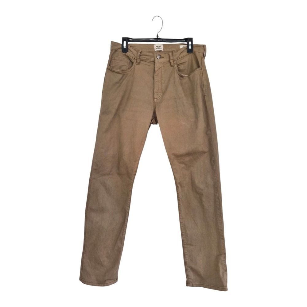 Flint and Tinder 33x30 Slim Fit 365 Pants Khaki Stretch Chino Huckberry Mens
